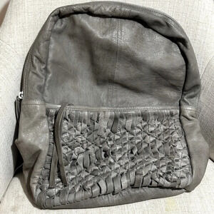 Day & Mood Gray Berry Leather Backpack EUC